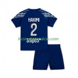 Maglia Paris Saint-Germain Hakimi 2 Quarto Divisa 2024-2025 Manica Corta ,Bambino
