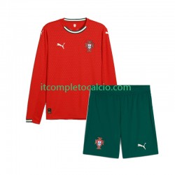 Maglia Portogallo Divisa Home 2025 Manica Lunga ,Bambino