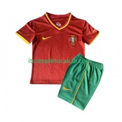 Maglia Portogallo 2000 Retro Divisa Home Manica Corta ,Bambino