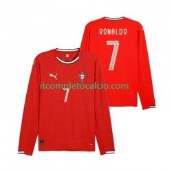 Maglia Portogallo Cristiano Ronaldo 7 Divisa Home 2025 Manica Lunga ,Uomo
