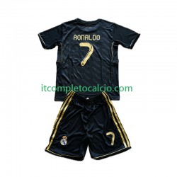 Maglia Real Madrid Cristiano Ronaldo 7 2012 Retro Divisa Away 2011 Manica Corta ,Bambino