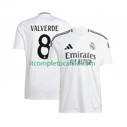 Maglia Real Madrid Federico Valverde 8 Divisa Home 2024-2025 Manica Corta ,Uomo