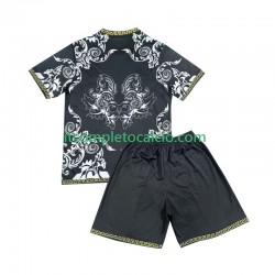 Maglia Real Madrid Versace Edition Divisa Home 2024-2025 Nero Manica Corta ,Bambino