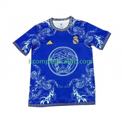 Maglia Real Madrid Versace Edition Divisa Home 2024-2025 Blu Manica Corta ,Uomo