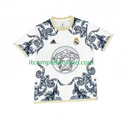 Maglia Real Madrid Versace Edition Divisa Home 2024-2025 Bianco Manica Corta ,Uomo