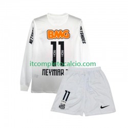 Maglia Santos Neymar JR 11 2012 Retro Divisa Home 2011 Manica Lunga ,Bambino