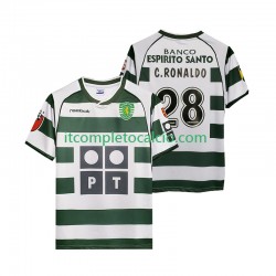 Maglia Sporting CP Cristiano Ronaldo 28 2001 2003 Retro Divisa Home Manica Corta ,Uomo