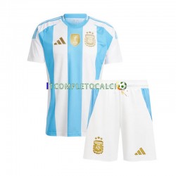 Maglia Argentina Divisa Home 2024 Copa America Manica Corta ,Bambino