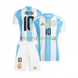 Maglia Argentina Lionel Messi 10 Divisa Home 2024 Copa America Manica Corta ,Bambino