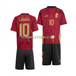Maglia Belgio Romelu Lukaku 10 Divisa Home Euro 2024 Manica Corta ,Bambino