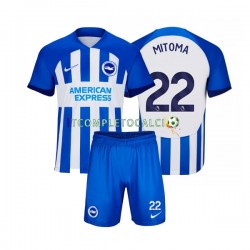 Maglia Brighton Hove Albion Mitoma 22 Divisa Home 2023-2024 Manica Corta ,Bambino