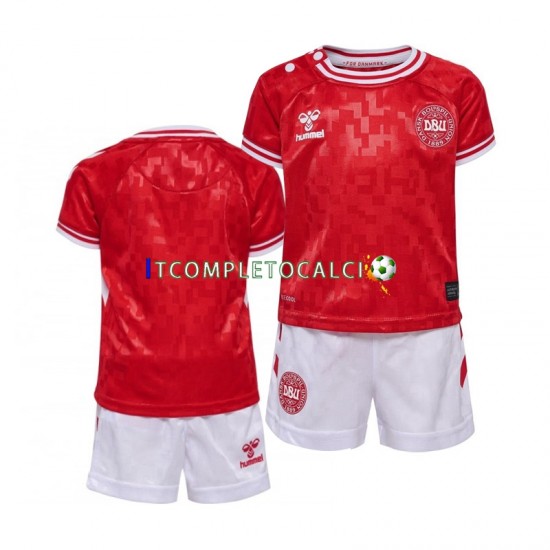 Maglia Danimarca Divisa Home Euro 2024 Manica Corta ,Bambino