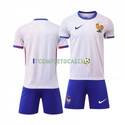 Maglia Francia Divisa Away Euro 2024 Manica Corta ,Bambino