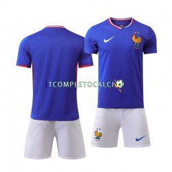 Maglia Francia Divisa Home Euro 2024 Manica Corta ,Bambino