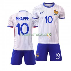 Maglia Francia Mbappé 10 Divisa Away Euro 2024 Manica Corta ,Bambino