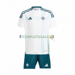 Maglia Irlanda Del Nord Divisa Away 2024 Manica Corta ,Bambino