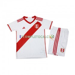 Maglia Perù Divisa Home 2023 Manica Corta ,Bambino
