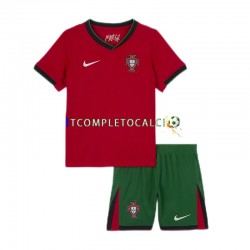 Maglia Portogallo Divisa Home Euro 2024 Manica Corta ,Bambino