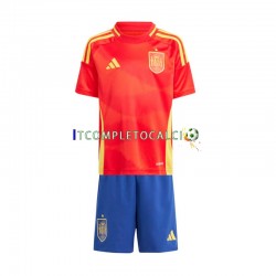 Maglia Spagna Divisa Home Euro 2024 Manica Corta ,Bambino