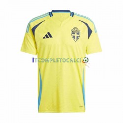Maglia Svezia Divisa Home 2024 Manica Corta ,Uomo