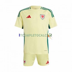 Maglia Galles Divisa Away 2024 Manica Corta ,Bambino