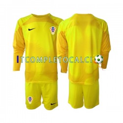 Maglia Croazia Portiere Divisa Home Mondiali 2022 Manica Lunga ,Bambino