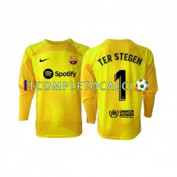Maglia FC Barcelona Ter Stegen 1 Portiere Quarto Divisa 2022-2023 Manica Lunga ,Uomo