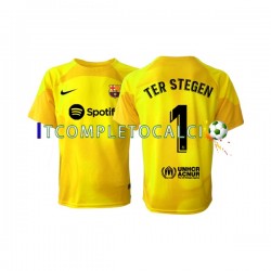 Maglia FC Barcelona Ter Stegen 1 Portiere Quarto Divisa 2022-2023 Manica Corta ,Uomo