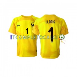 Maglia Francia Hugo Lloris 1 Portiere Terza Divisa Mondiali 2022 Manica Corta ,Uomo