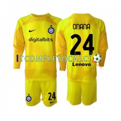 Maglia Inter Milan Andre Onana 24 Portiere Divisa Away 2022-2023 Manica Lunga ,Bambino