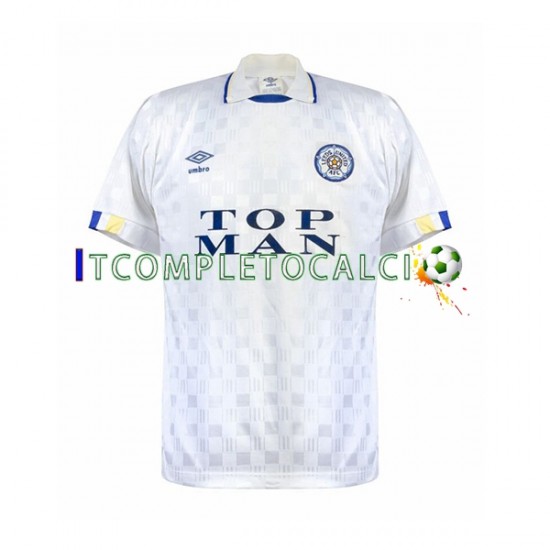 Maglia Leeds United Retro Divisa Home 1989-1990 Manica Corta ,Uomo