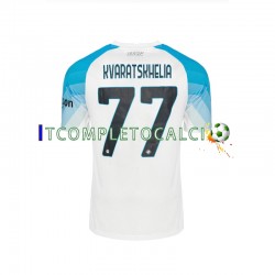 Maglia Napoli Face Game Kvaratskhelia 77 Divisa Home 2022-2023 Manica Corta ,Uomo