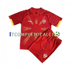 Maglia Macedonia del Nord Divisa Home 2023 Manica Corta ,Bambino