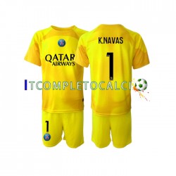 Maglia Paris Saint-Germain K.NAVAS 1 Portiere Terza Divisa 2022-2023 Manica Corta ,Bambino