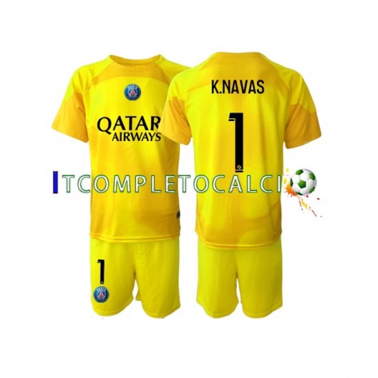 Maglia Paris Saint-Germain K.NAVAS 1 Portiere Terza Divisa 2022-2023 Manica Corta ,Bambino