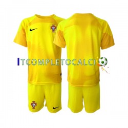 Maglia Portogallo Portiere Divisa Home Mondiali 2022 Manica Corta ,Bambino
