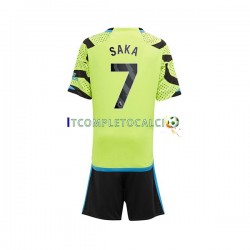 Maglia Arsenal Saka 7 Divisa Away 2023-2024 Manica Corta ,Bambino