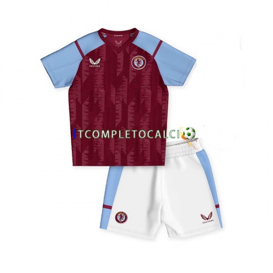Maglia Aston Villa Divisa Home 2023-2024 Manica Corta ,Bambino