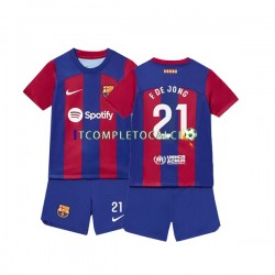 Maglia FC Barcelona Frenkie de Jong 21 Divisa Home 2023-2024 Manica Corta ,Bambino