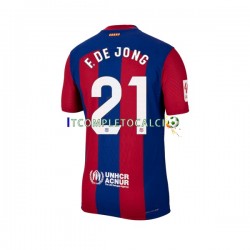 Maglia FC Barcelona Frenkie de Jong 21 Divisa Home 2023-2024 Manica Corta ,Uomo