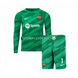 Maglia FC Barcelona Ter Stegen 1 Portiere Divisa Home 2023-2024 Manica Lunga ,Bambino