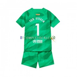 Maglia FC Barcelona Ter Stegen 1 Portiere Divisa Home 2023-2024 Manica Corta ,Bambino