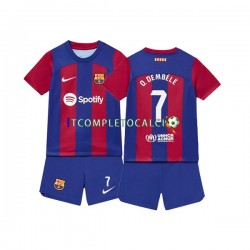 Maglia FC Barcelona Ousmane Dembele 7 Divisa Home 2023-2024 Manica Corta ,Bambino