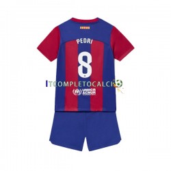 Maglia FC Barcelona Pedri 8 Divisa Home 2023-2024 Manica Corta ,Bambino