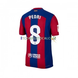 Maglia FC Barcelona Pedri 8 Divisa Home 2023-2024 Manica Corta ,Uomo