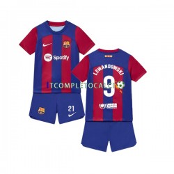Maglia FC Barcelona Robert Lewandowski 9 Divisa Home 2023-2024 Manica Corta ,Bambino