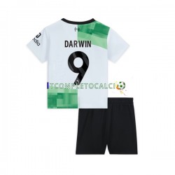 Maglia Liverpool Darwin Nunez 9 Divisa Away 2023-2024 Manica Corta ,Bambino