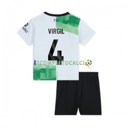Maglia Liverpool Virgil van Dijk 4 Divisa Away 2023-2024 Manica Corta ,Bambino