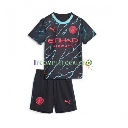 Maglia Manchester City Terza Divisa 2023-2024 Manica Corta ,Bambino
