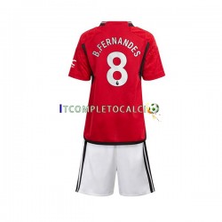 Maglia Manchester United B Fernandes 8 Divisa Home 2023-2024 Manica Corta ,Bambino